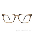 Square Full Rim Vintage Fancy Elegy Unisexe Metal Acétate Spectacle Frames Formes de lunettes